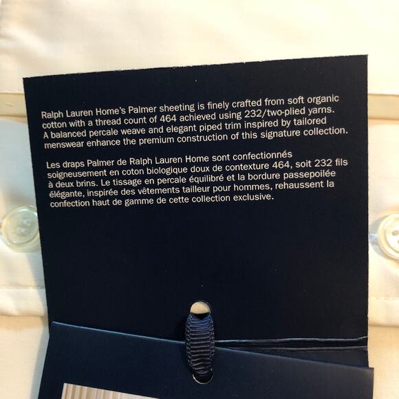 Ralph Lauren Palmer Organic Cotton Percale 2 Standard Pillowcases Sand Dune New - Picture 4 of 9